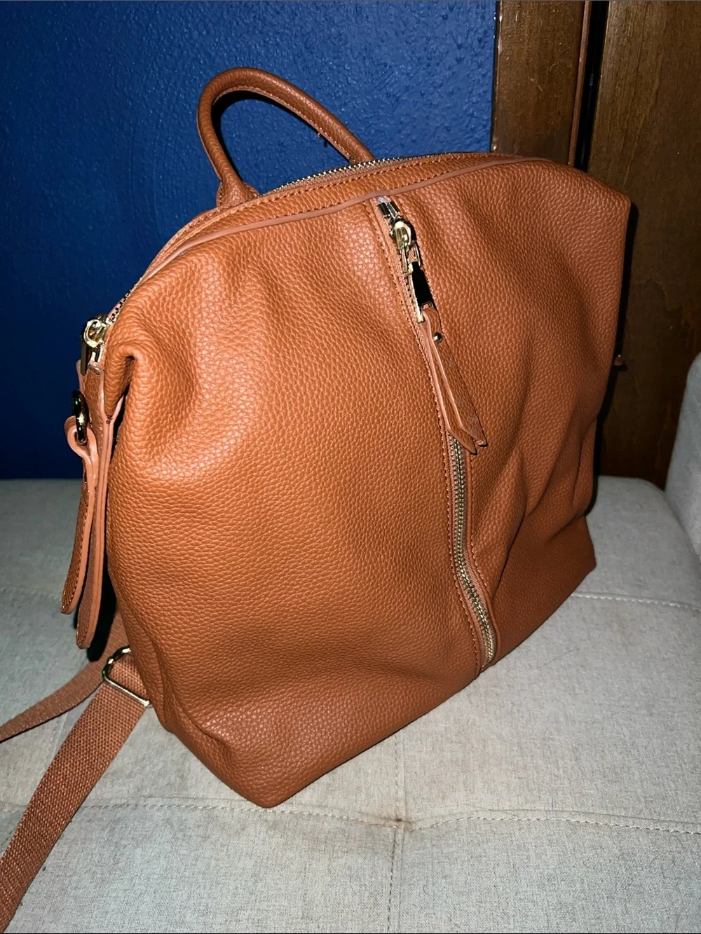 Classic Leather Backpack - Brown